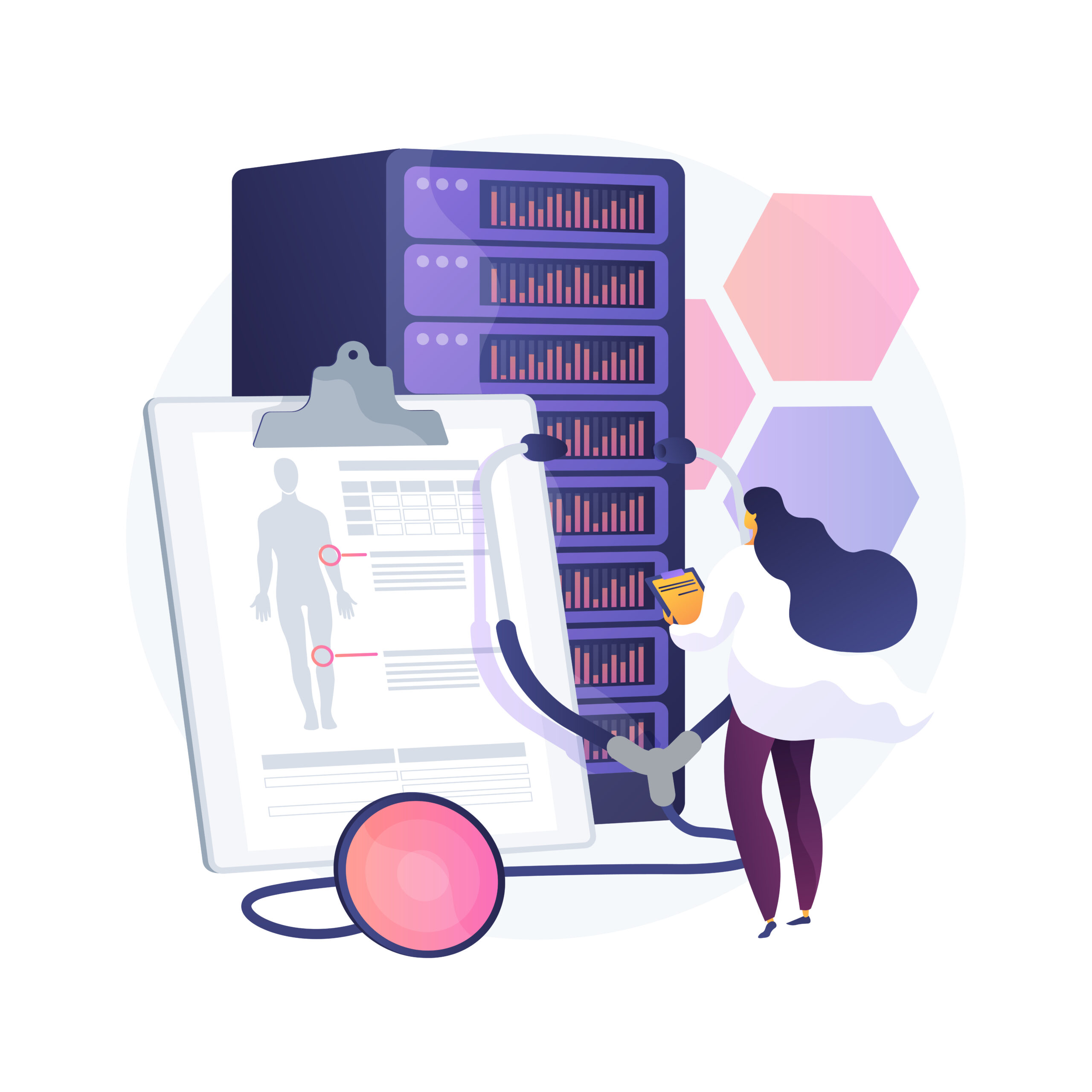 Big data in healthcare abstract concept vector illustration.